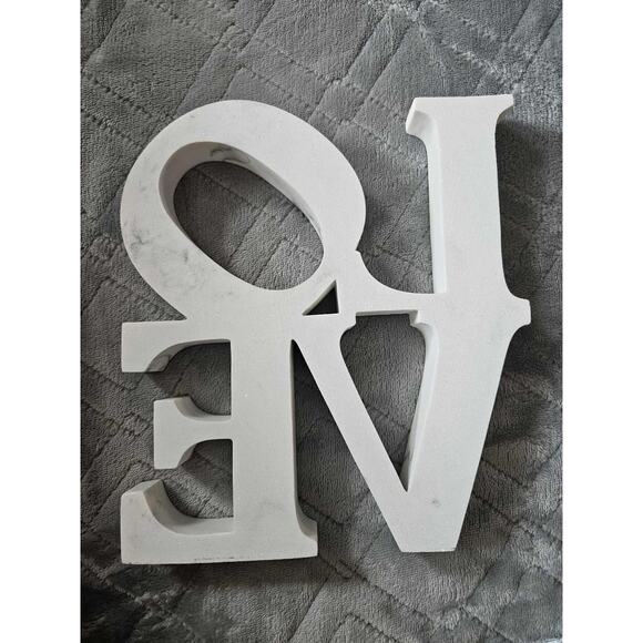 Beautiful White Marble LOVE Home Decor Piece ❤️ 9” X 8” - Picture 3 of 6